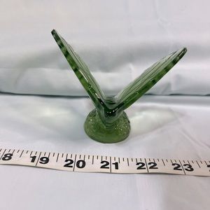Fenton Green Butterfly Figure Glass Vintage